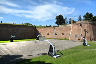 Basketbol sahası içinde Belgrad Kalesi, Belgrade, Sırbistan