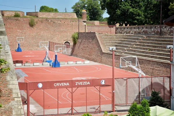 Basketbol sahası içinde Belgrad Kalesi, Belgrade, Sırbistan
