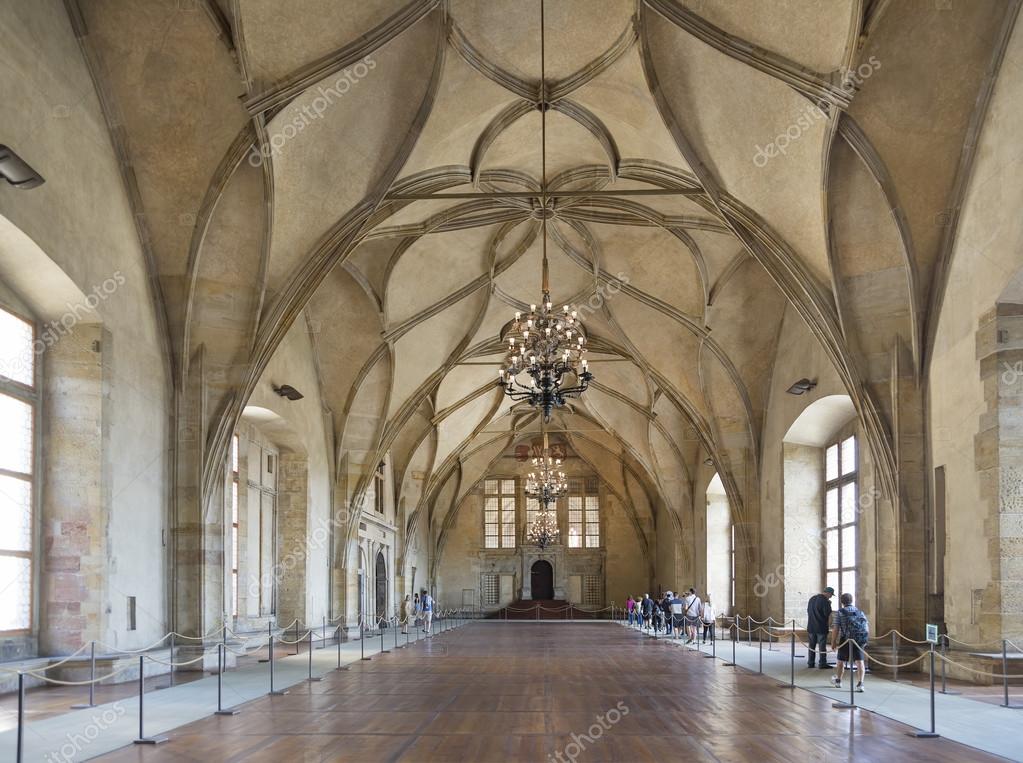 Interior de Vladislav Hall, Castillo de Praga, República Checa — Foto