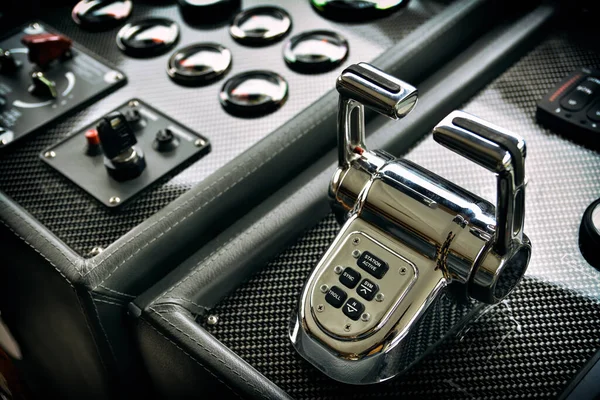 Close Shot Luxury Boat Controls — Stock Photo, Image