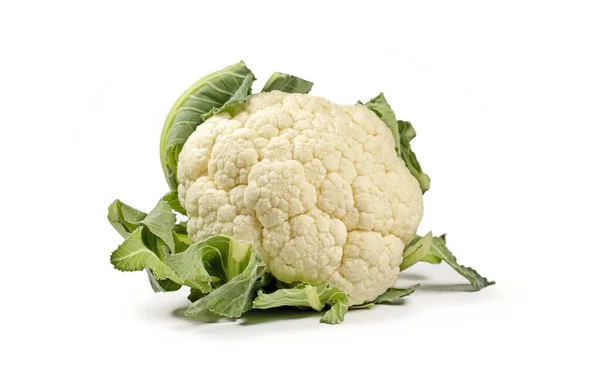 Single Cauliflower Isolated White Surface Royalty Free Stock Photos