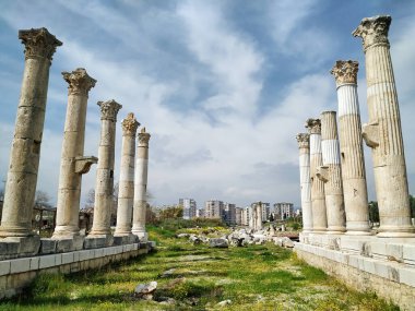 Pompeiopolis 'te Antik Sütun Harabeleri, Mersin, Türkiye