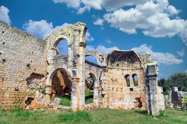 Basílica Ruinas Kanlidivane Canytelis Ciudad Antigua Mersin Turquía — Foto de Stock