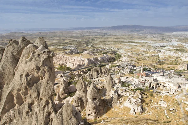 Panoramisch uitzicht vanaf het kasteel Uchisar, Nevsehir, Turkije — Stockfoto