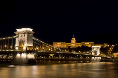 Zincir köprü ve Buda Castle, Budapeşte, Macaristan