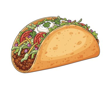 Beyaz arkaplanda izole edilmiş bir taco paketi tasviri