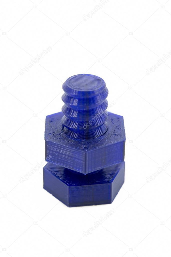 3D Printed Model Of Screw And Bushing