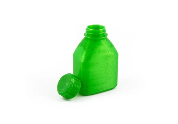3D друкована модель пляшки і ковпачка — стокове фото