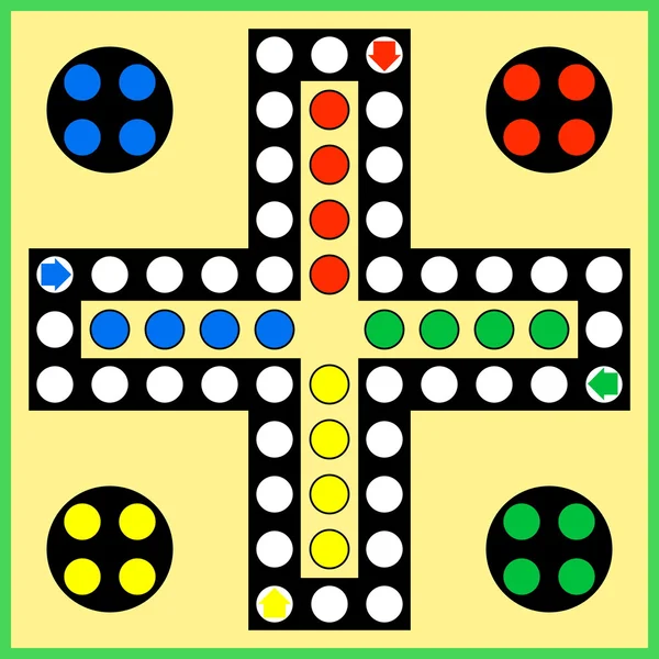 Tablero de ludo juego — Vector de stock