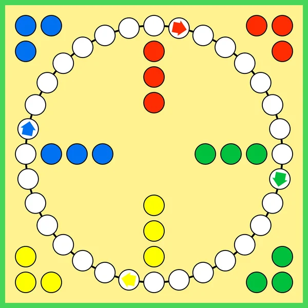 Tablero de ludo juego — Vector de stock