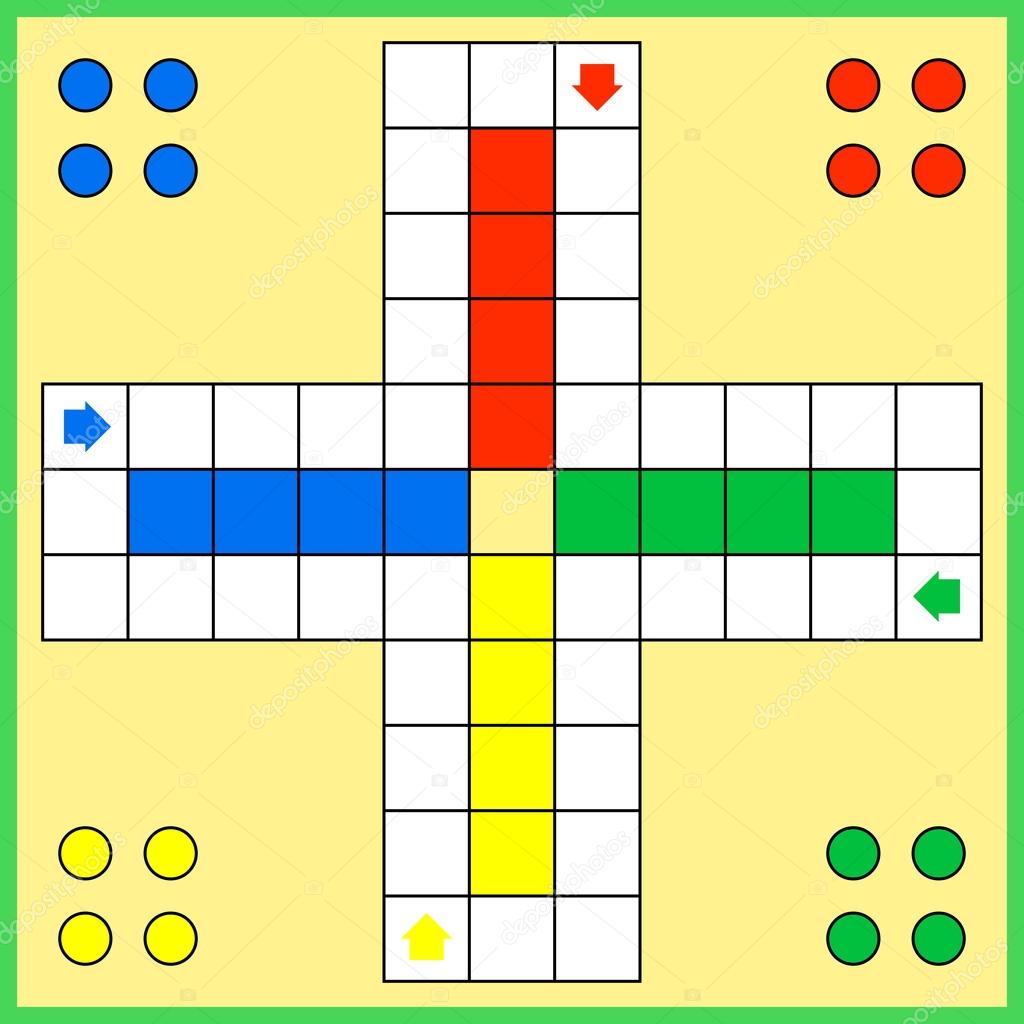 Vetores de Ludo Jogo De Tabuleiro Para Impressão Com Ilustração