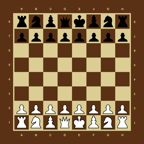 Brunt och gult vektor schackbräde — Stock vektor