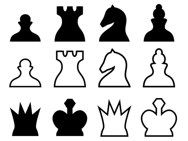 Piezas de ajedrez símbolos — Archivo Imágenes Vectoriales