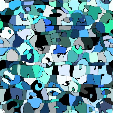 Abstract color mosaic animals vector pattern clipart