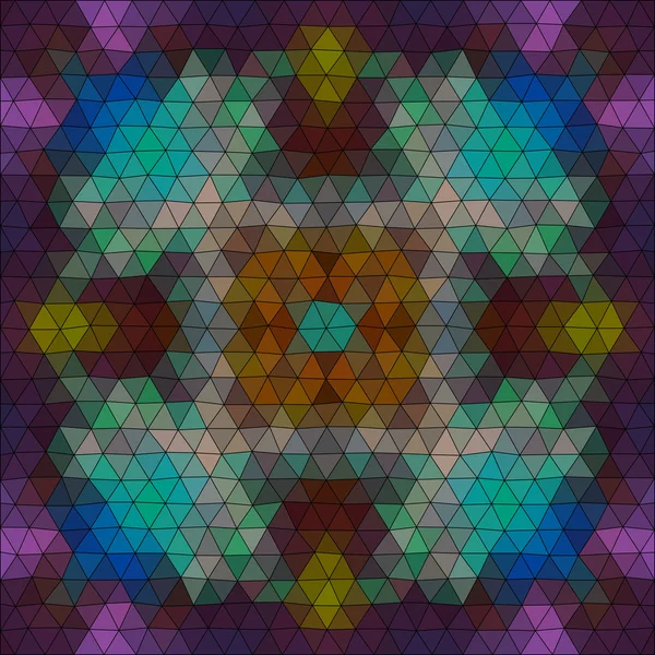 Caleidoscopico basso poli triangolo stile vettore mosaico sfondo — Vettoriale Stock