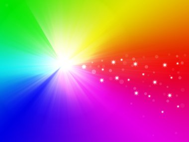 Noel yıldızını gökkuşağı zemin üzerine