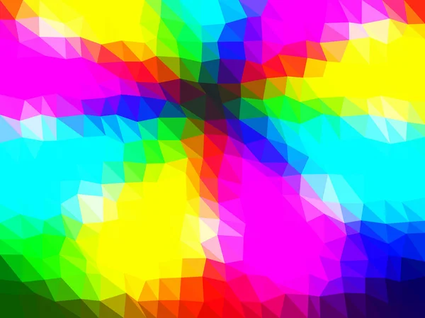 Rainbow low poly triangle style vector mosaic background — Stock Vector