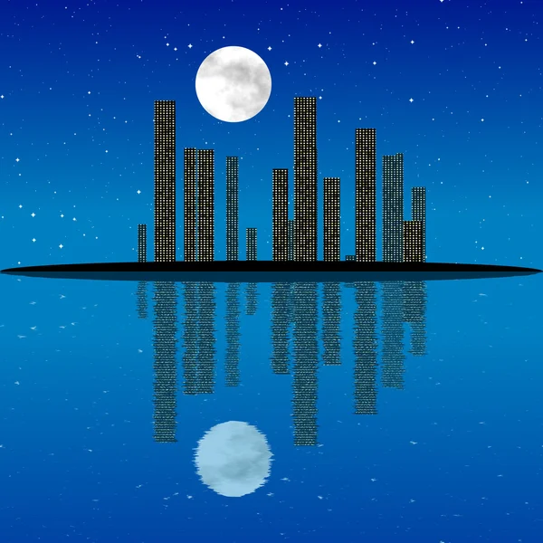 Night cityscape generated texture — Stock Photo, Image