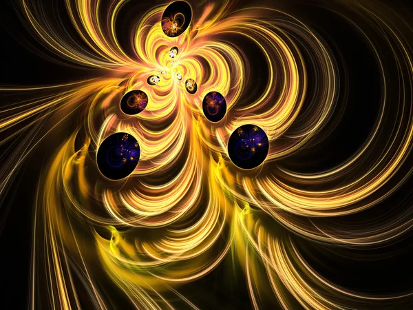 Fractal yellow flames — Stock Photo, Image