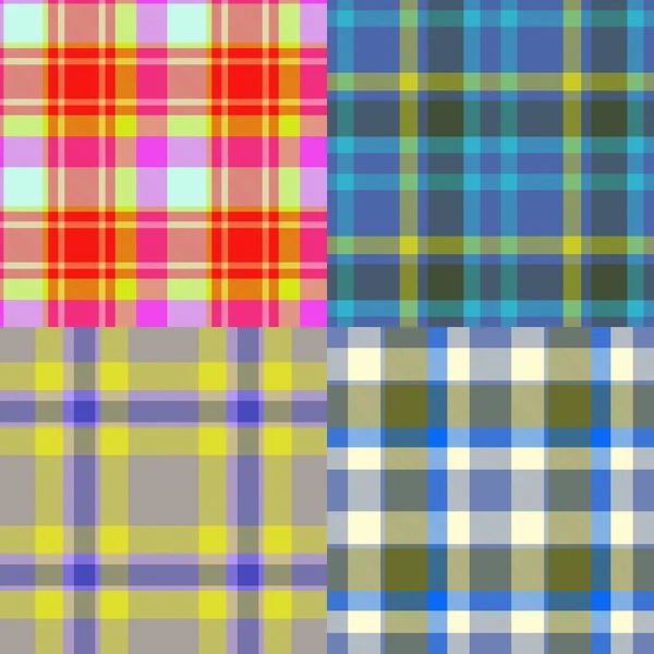 Uppsättning av tartan sömlösa genererade texturer — Stockfoto