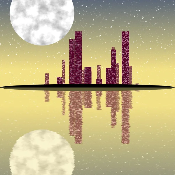 Natt stadsbilden genereras textur — Stockfoto