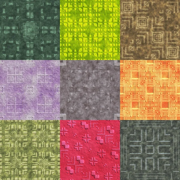 Set of stone pattern generated seamless textures — Stock Photo, Image