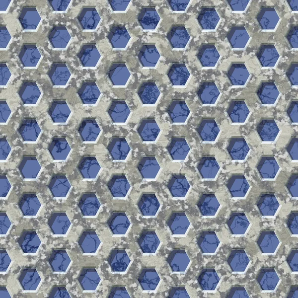 Texture générée sans couture de locations de marbre hexagonal — Photo