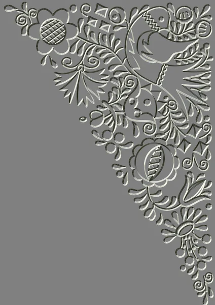 Metal relief Moravian folk ornament — Stock Photo, Image