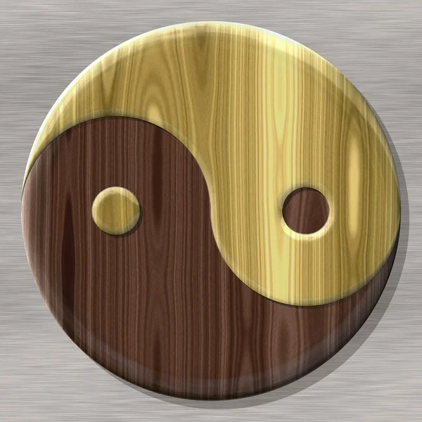 Símbolo Yin-yang com textura sem costura gerada — Fotografia de Stock