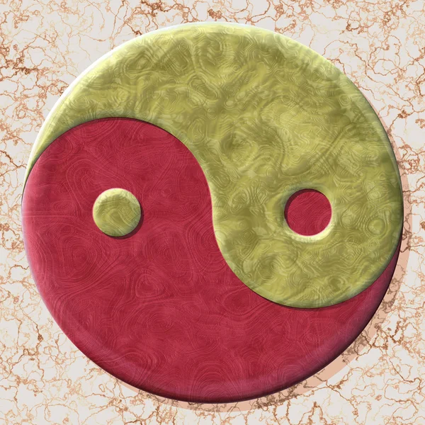 Yin-yang symbol with seamless generated texture background — Stock Photo, Image