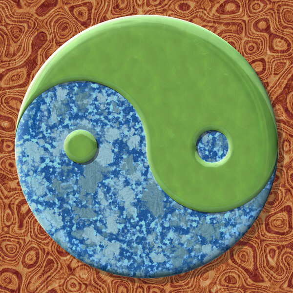 Yin-yang symbol with seamless generated texture background