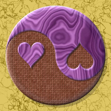 yin-yang kalp simgesi Dikişsiz üretilen doku kökenli