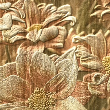 Flower stone relief background clipart