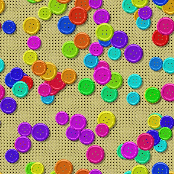 Sewing buttons with seamless generated texture background — Stock Photo, Image