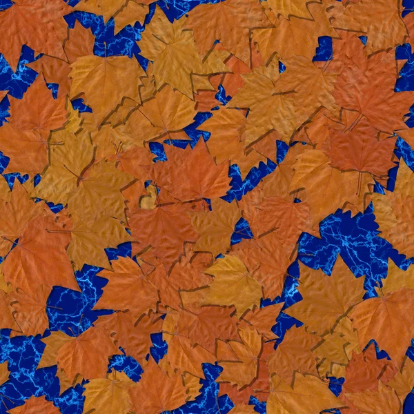 秋天的树叶无缝生成的纹理背景 — 图库照片
