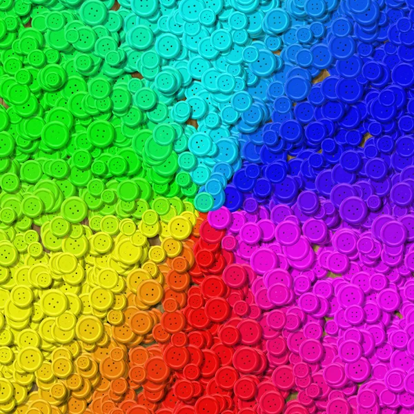 Rainbow gradient sewing buttons generated background — Stock Photo, Image