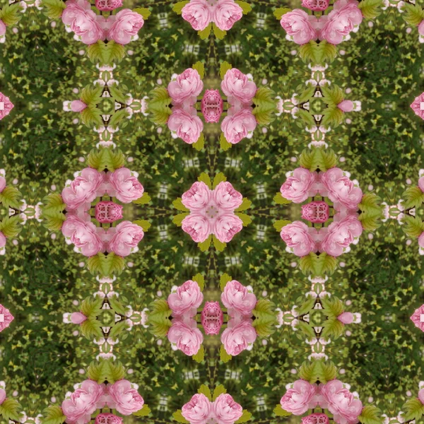 Kaleidoscopic flower seamless generated texture — Stock Photo, Image