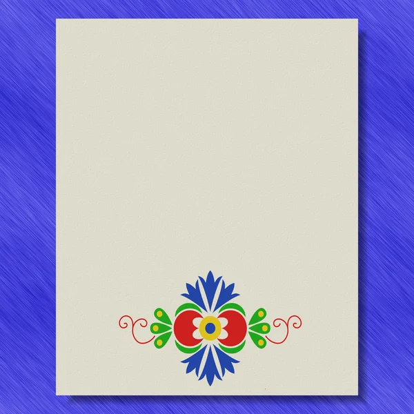 Моравский народный орнамент на бумажном металлическом фоне — стоковое фото