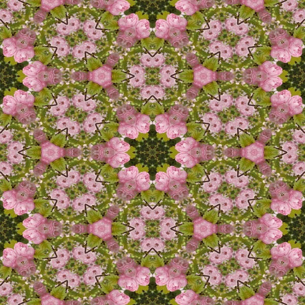 Kaleidoscopic flower seamless generated texture — Stock Photo, Image