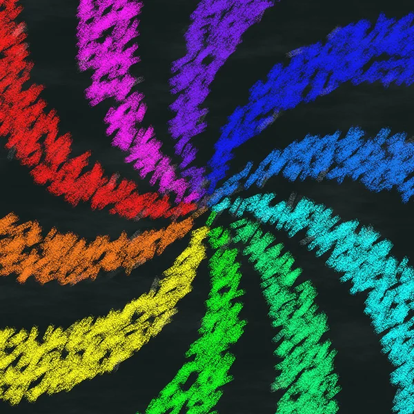 Rainbow Swirl Kreide Bild erzeugt Hintergrund — Stockfoto