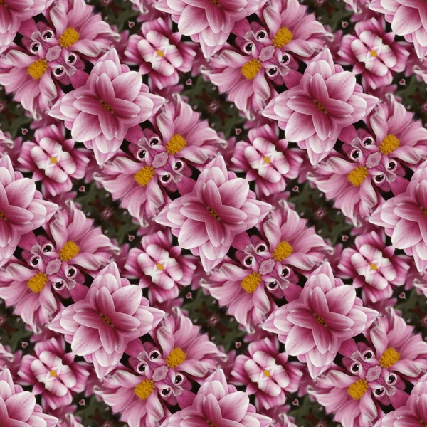 Kaleidoscopic floral seamless generated texture — Stock Photo, Image