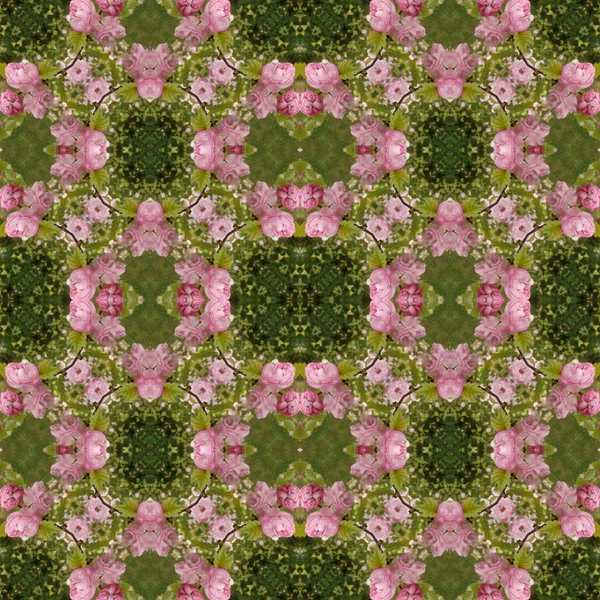 Kalejdoskopisk blomma sömlös genereras textur — Stockfoto