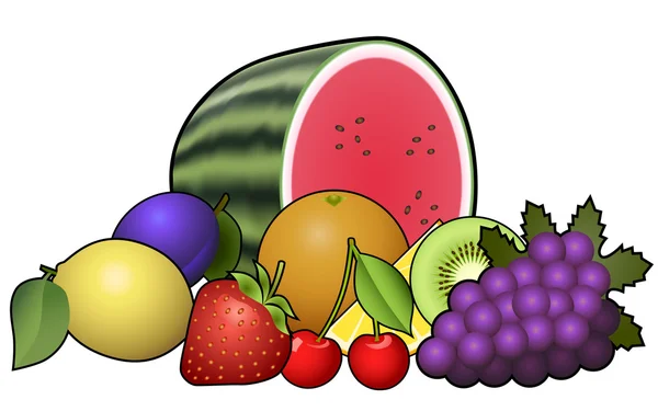 Fruits heap — Stock Vector