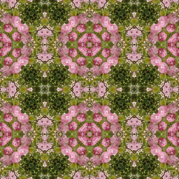 Kaleidoscopic flower seamless generated texture — Stock Photo, Image