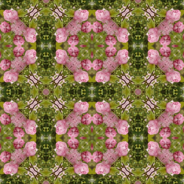 Kaleidoscopic flower seamless generated texture — Stock Photo, Image