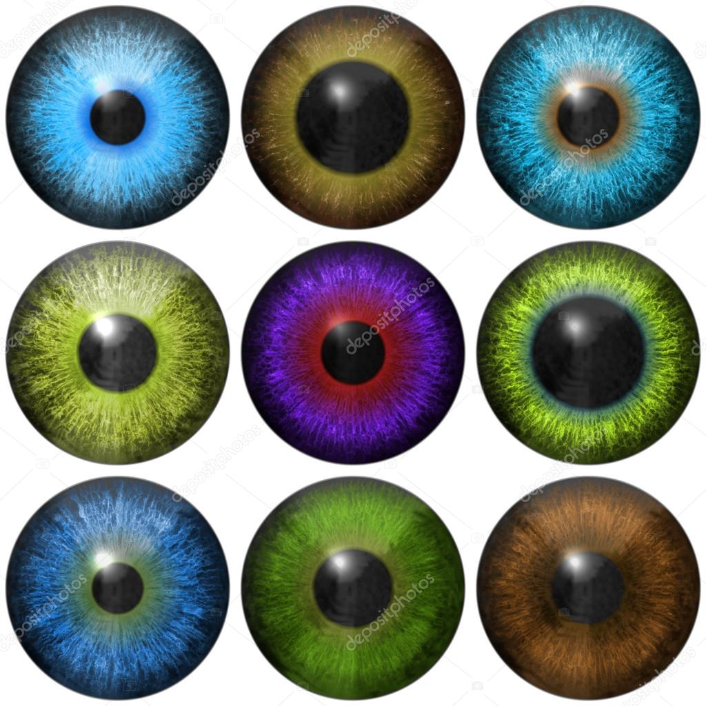 Set of eye iris generated textures — Stock Photo © PandaWild 55419629