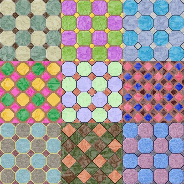 Set of floor tiles seamless generated textures — Stock Photo, Image
