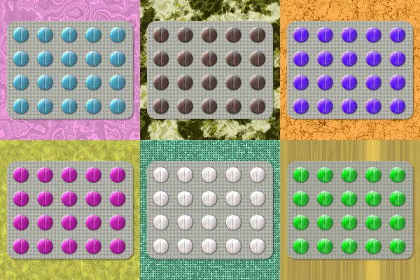 Set van tabletten gegenereerd texturen — Stockfoto