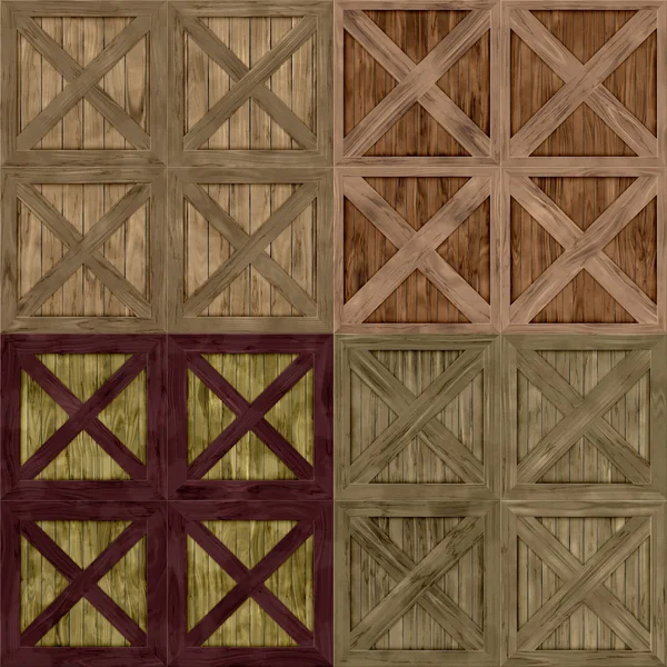 Set van texturen hout krat gegenereerd — Stockfoto