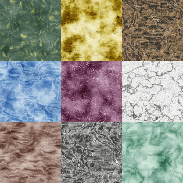 Set of marble seamless generated textures — Stock Photo, Image